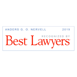 Best Lawyers 2019 Award Anders Nervell